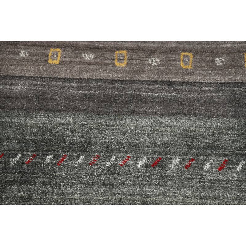 Tribal Gabbeh Indian Rug Handmade Wool Carpet - 4'2" x 5'8"