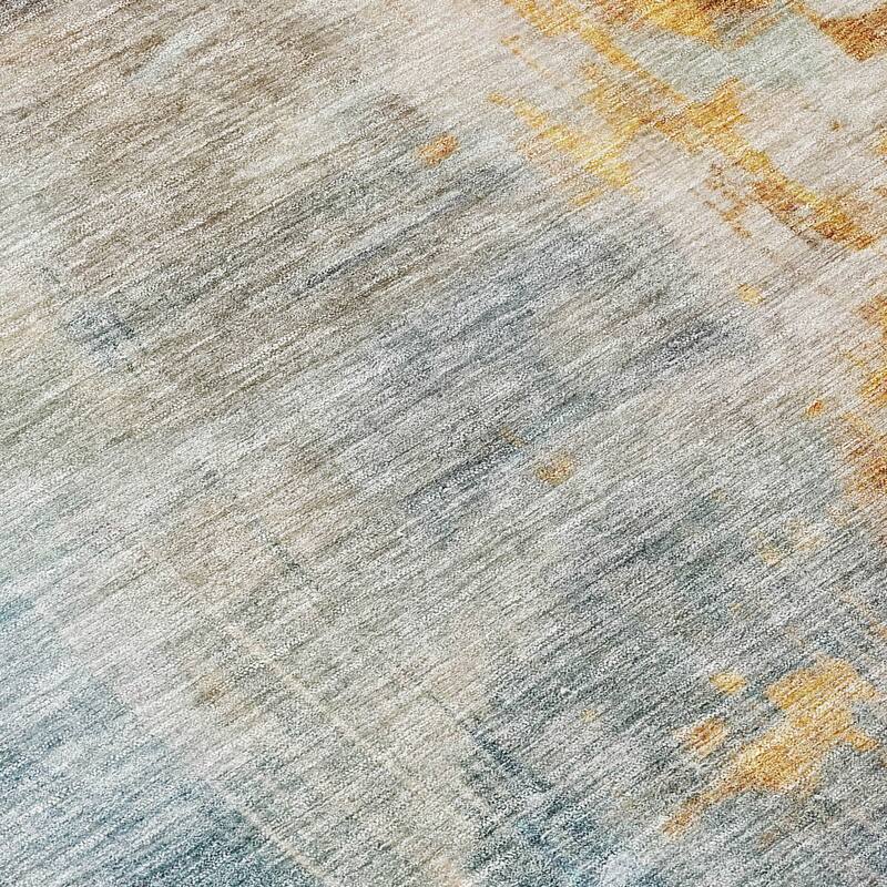 Machine Washable Indoor/ Outdoor Abstract Contemporary Chantille Rug