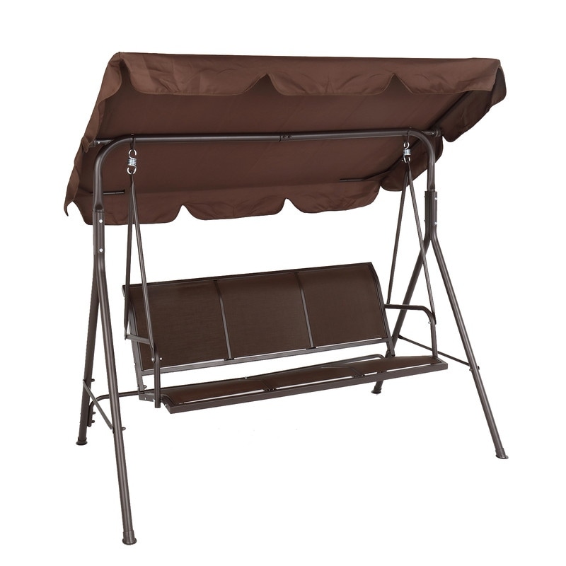 karlinc Patio Steel Teslin Porch Canopy Swing Load-Bearing for 500 LBS