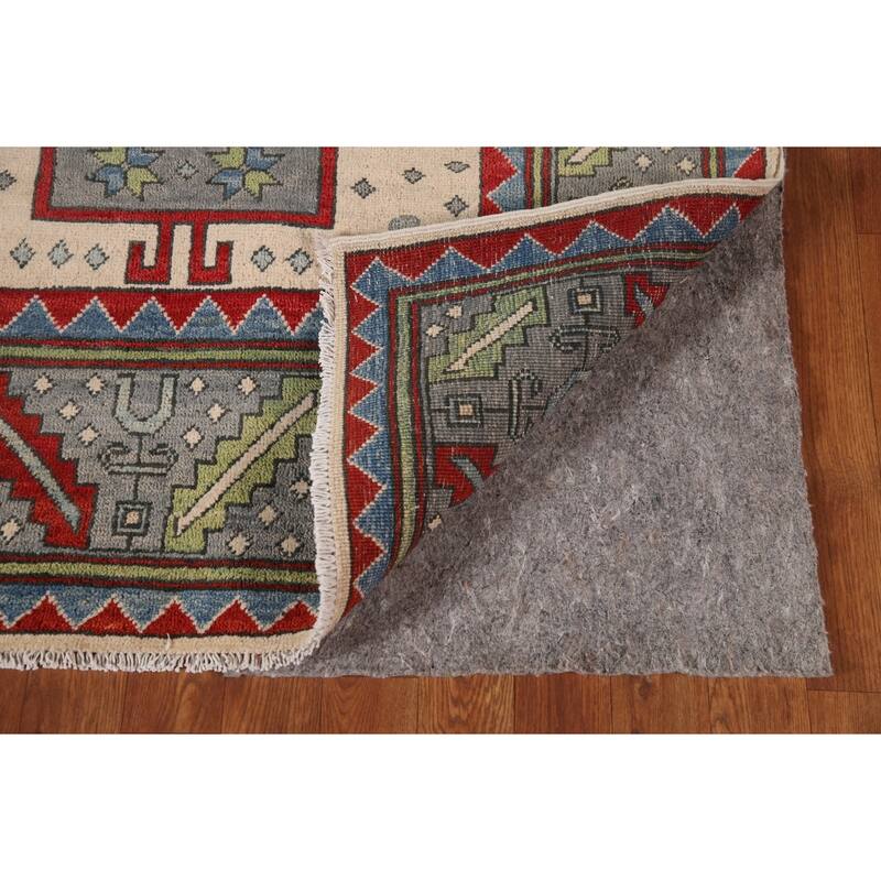 Kazak Area Rug Hand-Knotted Oriental Wool Carpet - 6'10" x 10'2"