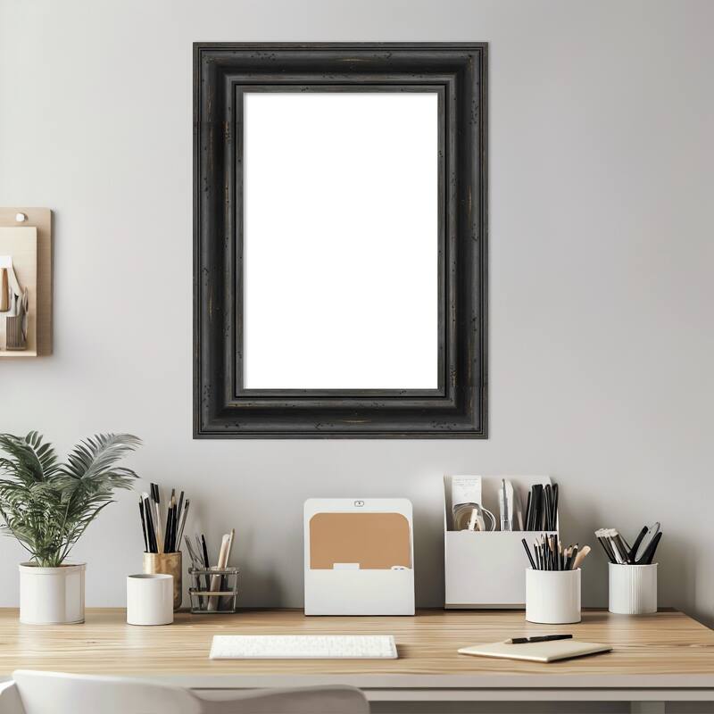 Amanti Art Rustic Pine Black Framed Dry Erase Magnetic Board
