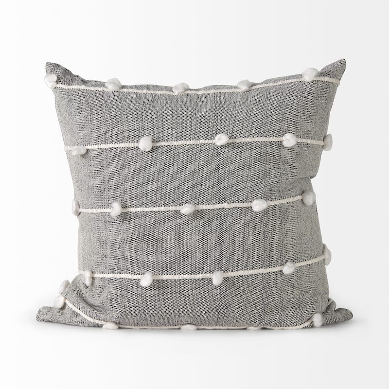 Linda 13 x 21 Navy And Cream With White Detail Decorative Pillow Cover