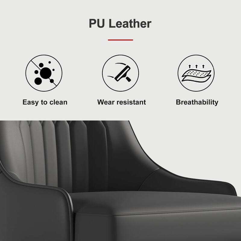 Dining Chair Modern Accent Chairs Faux Leather Side Chairs (Set of 4)