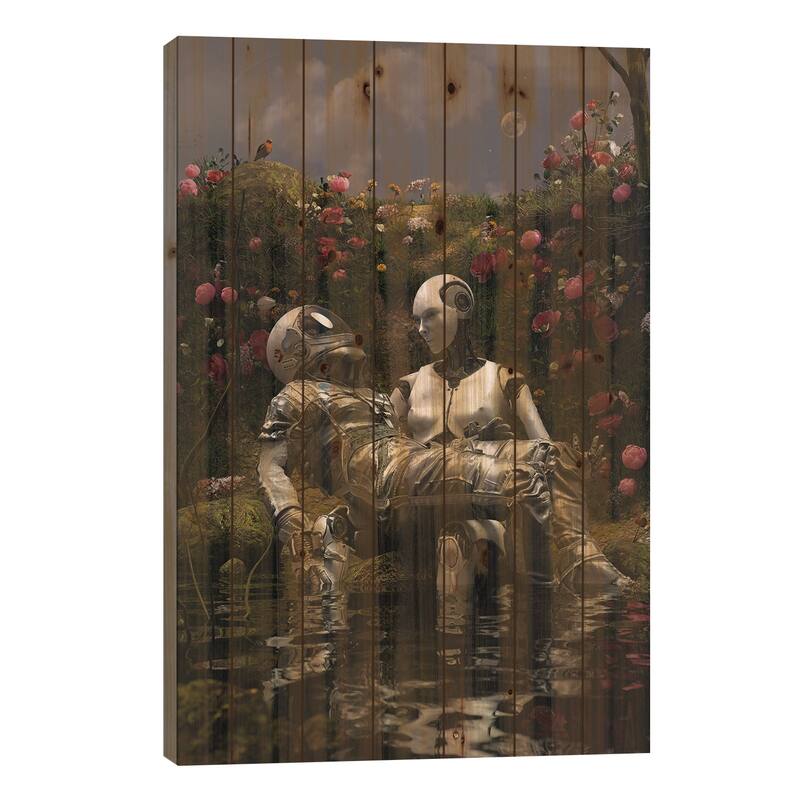 The Pieta Print On Wood by Nicebleed - Multi-Color - 26x18x1.5