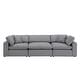 preview thumbnail 3 of 10, Anka Grey Linen Down Filled Cushioned Sofa by iNSPIRE Q Modern