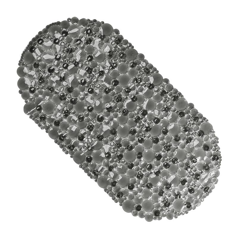 Bubbles Non-Slip Oval Bathtub Mat 28 L x 15 W - Clear Grey