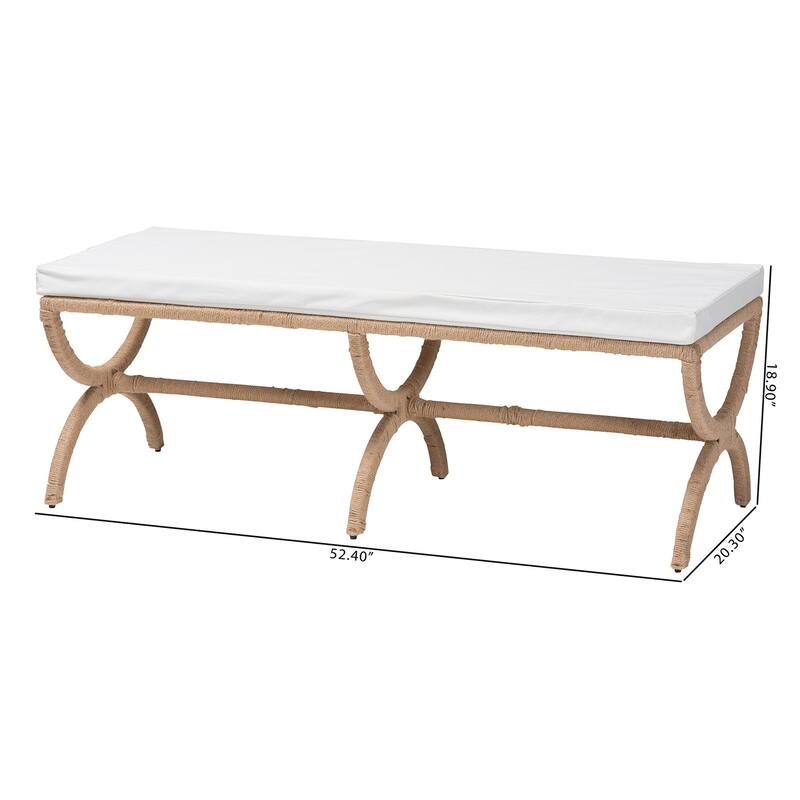 Maliyah Japandi Natural Jute Accent Bench