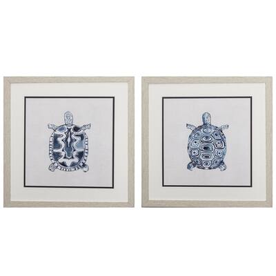 Propac Images Indigo Turtles Set of 2 Wall Art - Blue