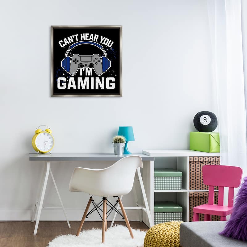 Stupell Can't Hear You Gaming Framed Floater Canvas Wall Art Design By Kim Allen