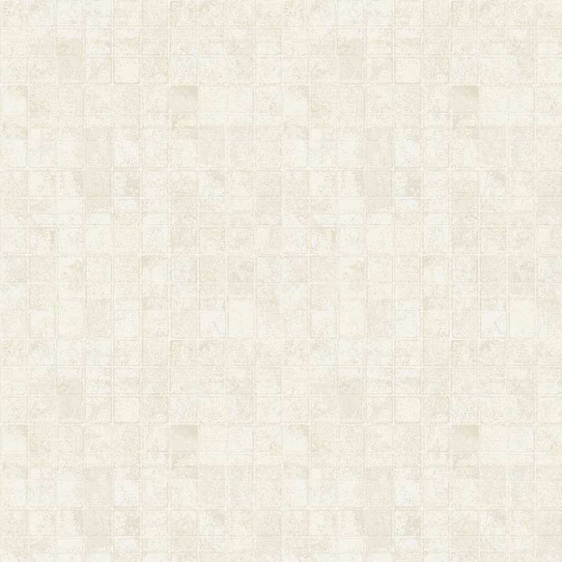 Galerie Wallcoverings Metallic FX Geometric Tile Non-woven Metallic Finish Wallpaper Roll - 33 feet x 21 inches - Off White
