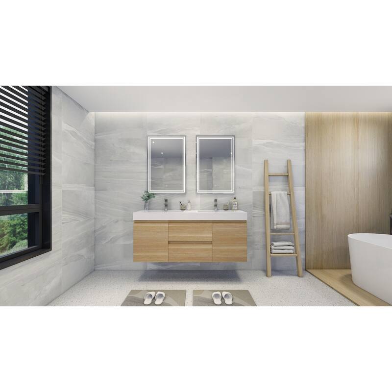 Baillie 60'' Wall-Mounted Vanity with Double Reinforced Acrylic Sink