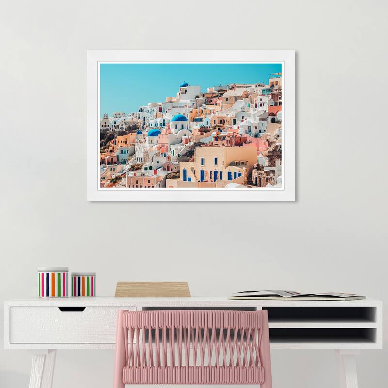 Wynwood Studio Prints Architecture and Buildings Vacation in Mykonos I White and Modern & Contemporary Wall Art Canvas Print - White