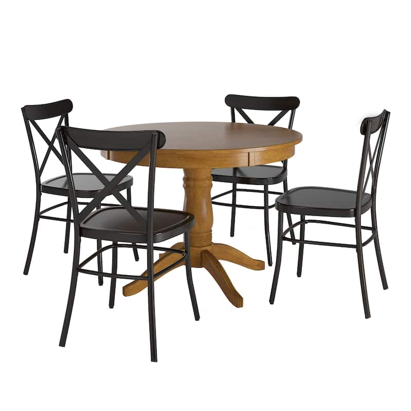 Wilmington II 42" 5-Piece Metal Chair Dining Set by iNSPIRE Q Classic