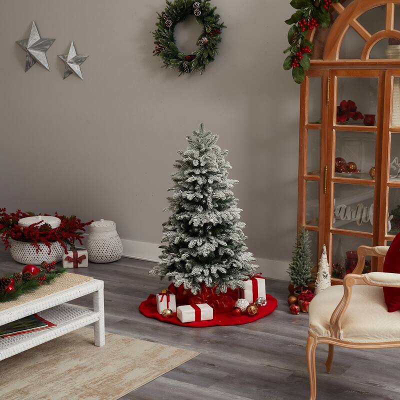 4Ft Artificial Christmas Tree with Lights - Pre-Lit Holiday Tree, Compact Design, Bendable Branches, Festive Home Decor