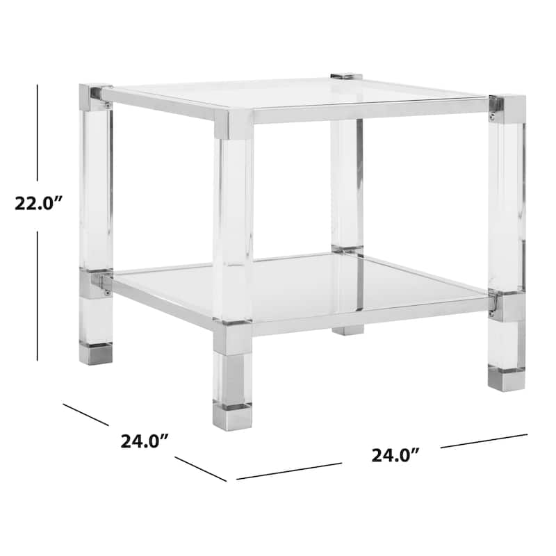 SAFAVIEH Couture Raelene Bronze Brass Acrylic End Table - 24Wx24Dx22H