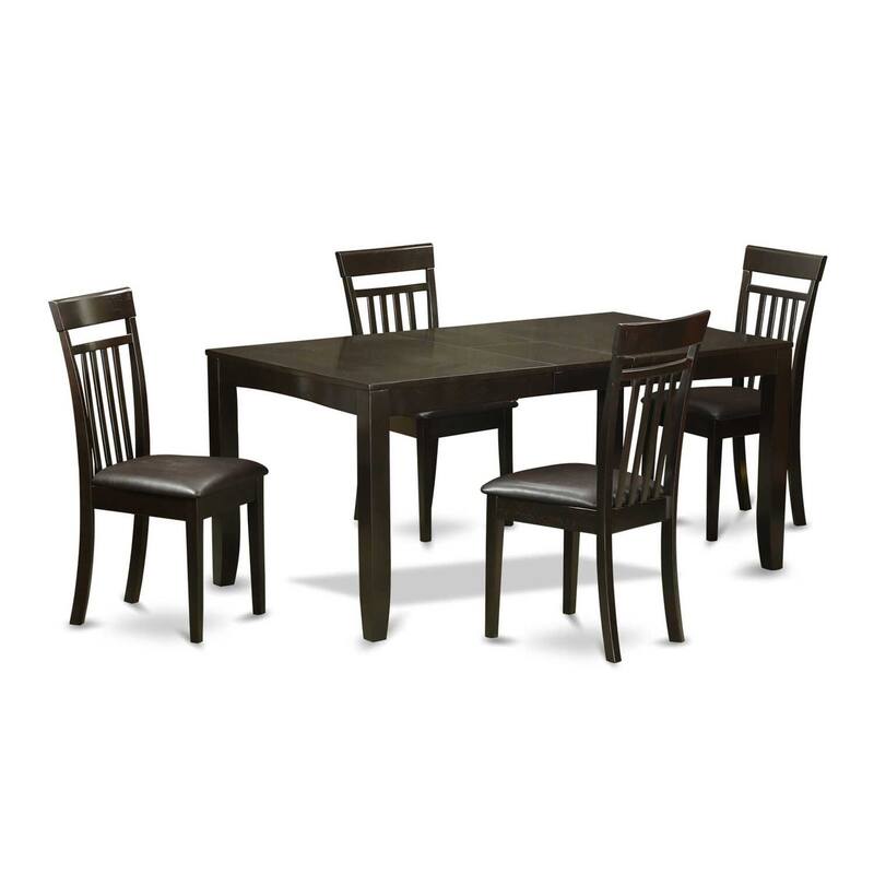 Dinette Set - Kitchen Table with Chairs - Wood Dining Room Set - Cappuccino Finish - Home Dining Furniture