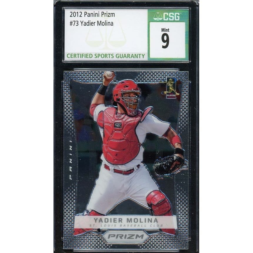 Yadier Molina 2012 Panini Prizm Baseball Card #73 Graded CSG 9 - 8'6" x 11'6"