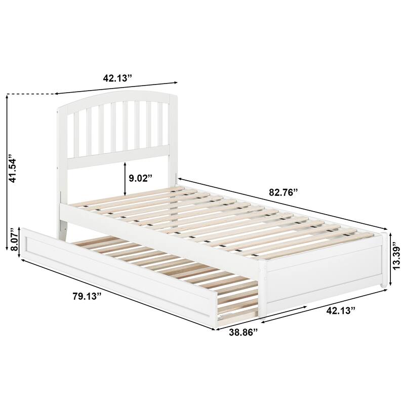 Lucia Platform Bed with Panel Footboard and Twin XL Trundle