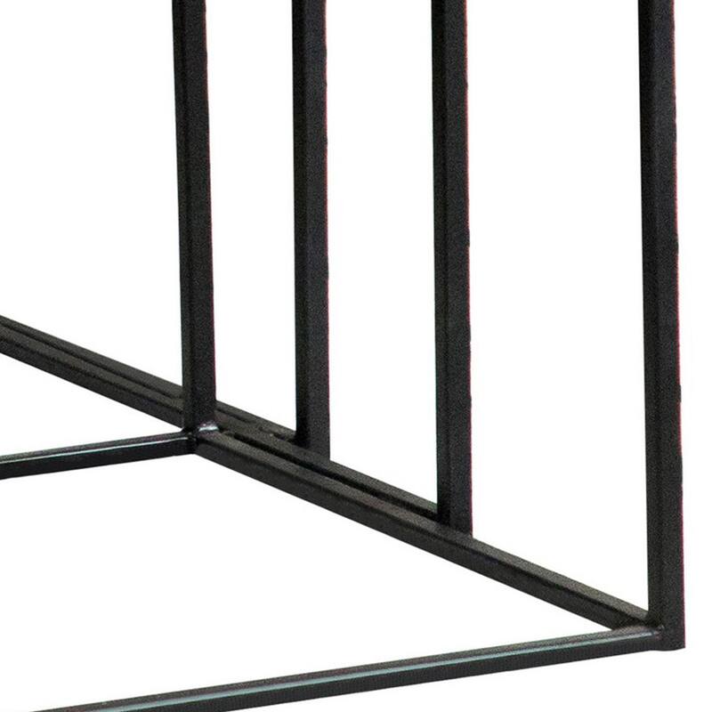 20, 18, 16 Inch 3 Piece Modern Nesting End Table Set, Brown Wood, Black