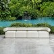 preview thumbnail 7 of 15, Uttermost Bolster Back White Outdoor Corner Sofa