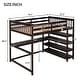 preview thumbnail 73 of 82, Space-Saving Loft Bed with Storage Shelves and Desk, Solid Wood Loft Bed Frame with Ladder and Guardrail for Kids Teens Adults