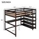 preview thumbnail 20 of 43, Traditional & Simple Design Full Size Loft Bed with Storage Shelves and Workstation,Support Slats and Stable Guardrails