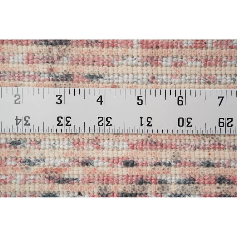 Hand Knotted Oriental Viscose Silk Carpet Modern All-Over Pink Abstract Area Rug - 4' 0'' X 2' 0''