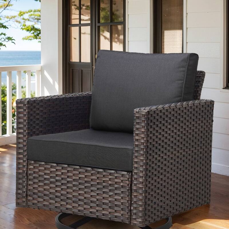 Sunbrella Patio Outdoor Seat Cushion - Sunbrella - Grey-Sunbrella