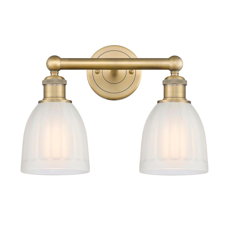 Innovations Lighting 616-2W-12-15 Brookfield Vanity Brookfield 2 Light - Brushed Brass / White
