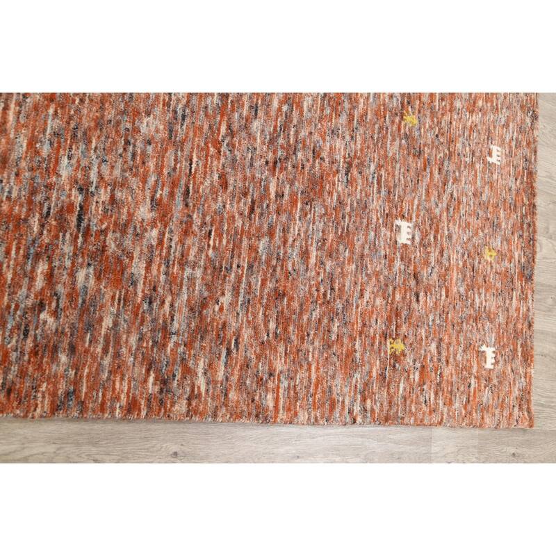 Hand Knotted Oriental 100% Wool Carpet Tribal Abstract Multi-Colored Gabbeh Area Rug - 8' 0'' X 5' 1''