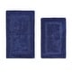 preview thumbnail 1 of 1, Better Trends Lux 2-Piece 100% Cotton Tufted Reversible Bathroom Rug Set, Water Absorbent Bath Mats for Shower and Sink 2pc (21"x 34" | 24"x 40") - Navy