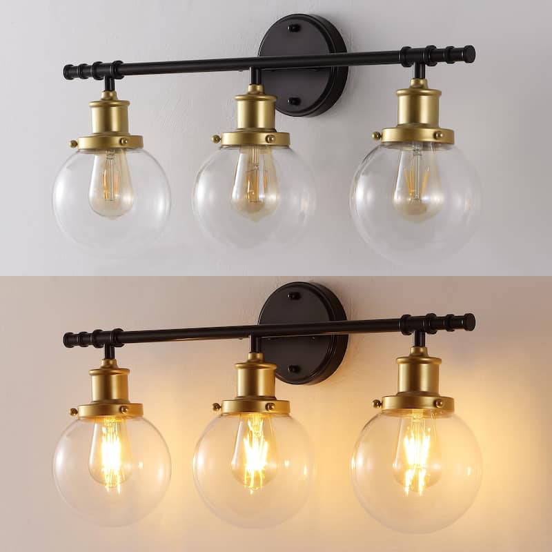 Avalon 24.5" 3-Light Farmhouse Classic Vanity Light with Bathroom Hardware Accessory Set, (5-Piece) by JONATHAN Y
