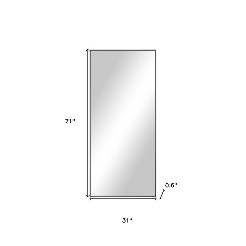 HomeRoots 71" Black Metal Freestanding Or Wall Mount Framed Full Length Mirror - 31.00 in. x 71.00 in. x 0.60 in.