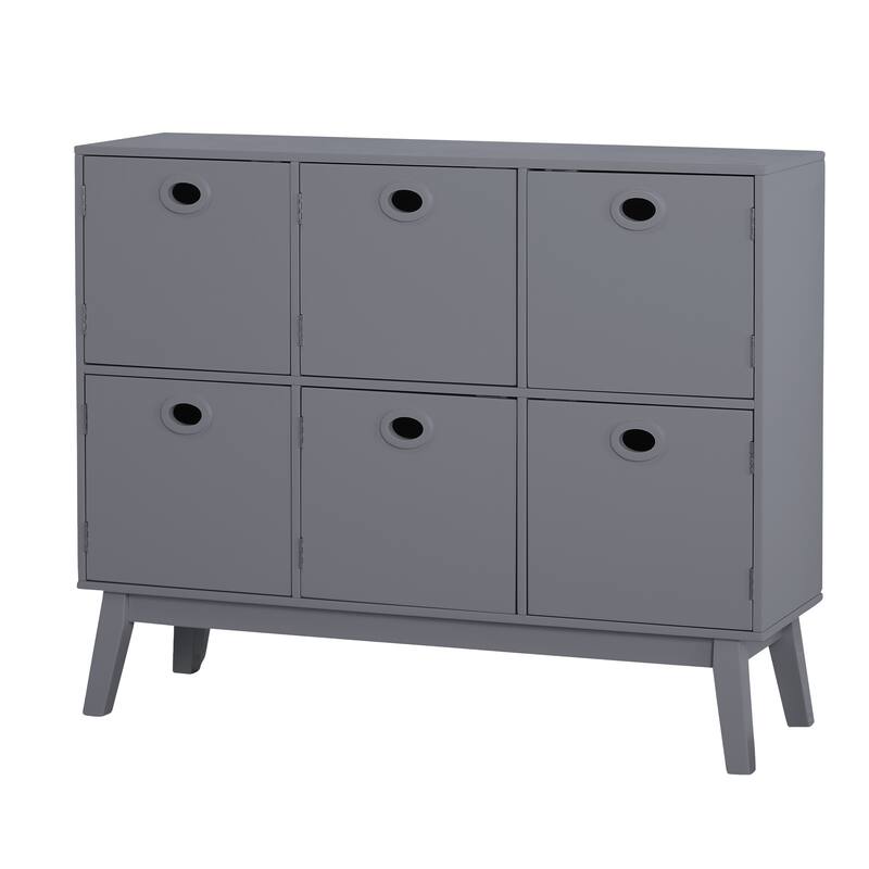 Simple Living Jamie Mid-century Modern 6-door Storage Cabinet
