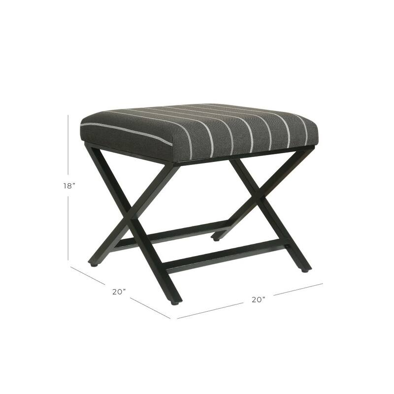 Porch & Den Boucher Modern Metal X-base Square Ottoman