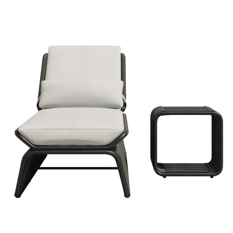 Corvus Corral 2-piece Adjustable Outdoor Wicker Chaise Lounge Set with Sunbrella Cushion