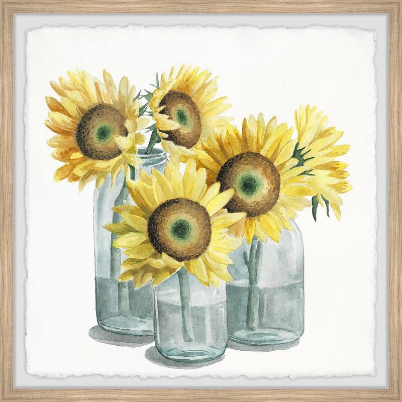 Yellow Blossoms Framed Wall Art, Floral Delight - A Blooming Accent for Your Living Space