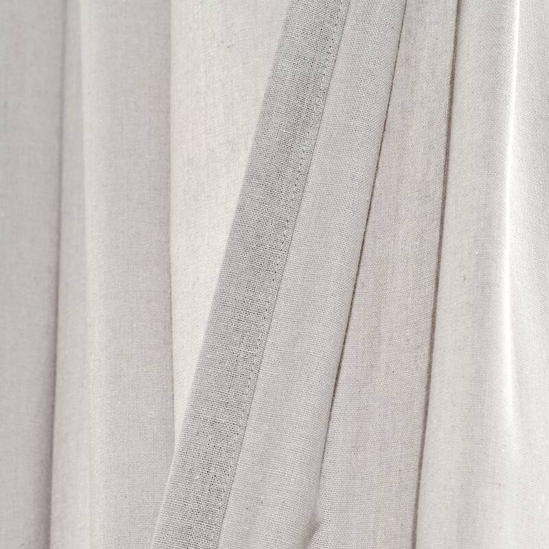 Lush Decor Linen Button Pinched Pleat Window Curtain Single Panel - 84" x 40"
