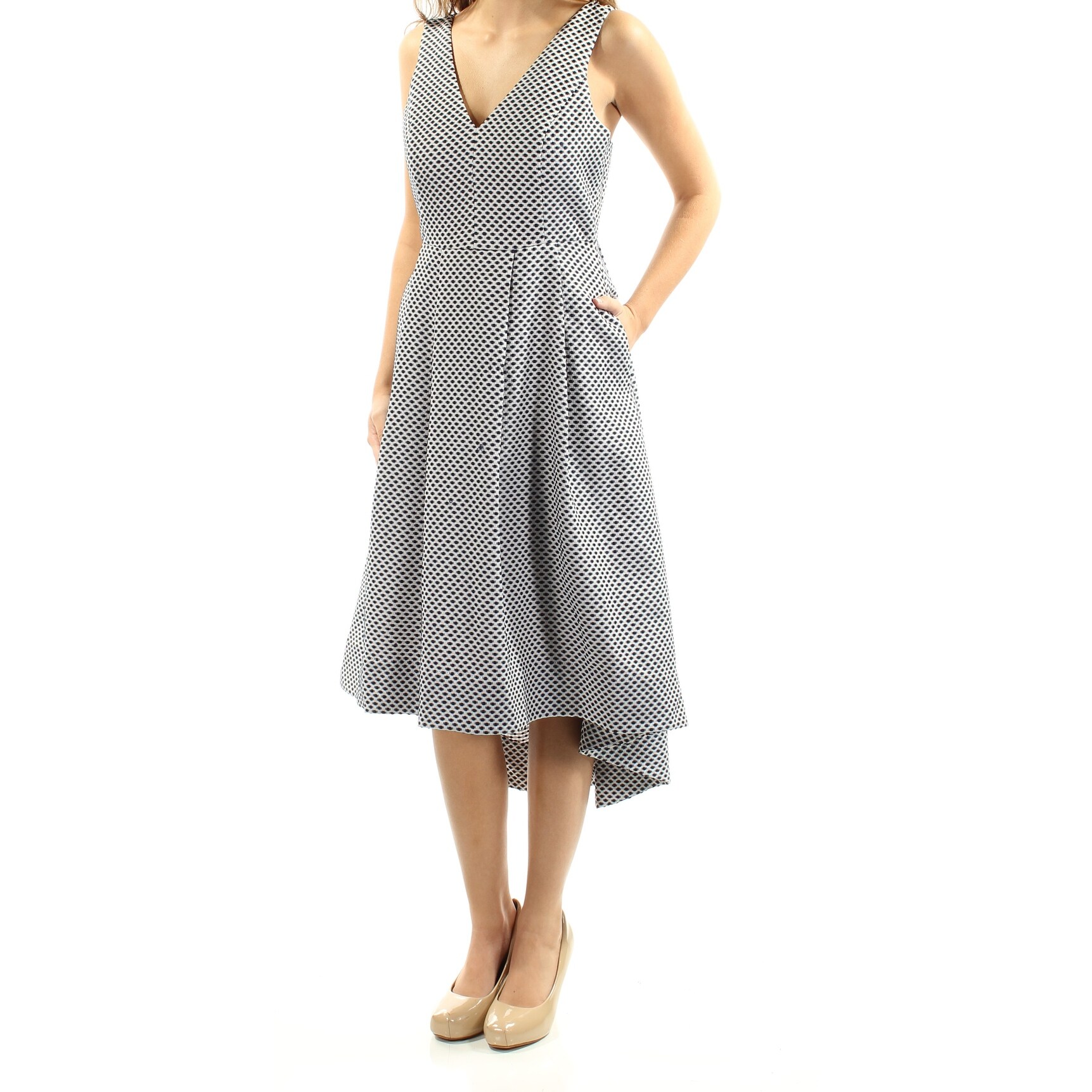 white sleeveless midi dress