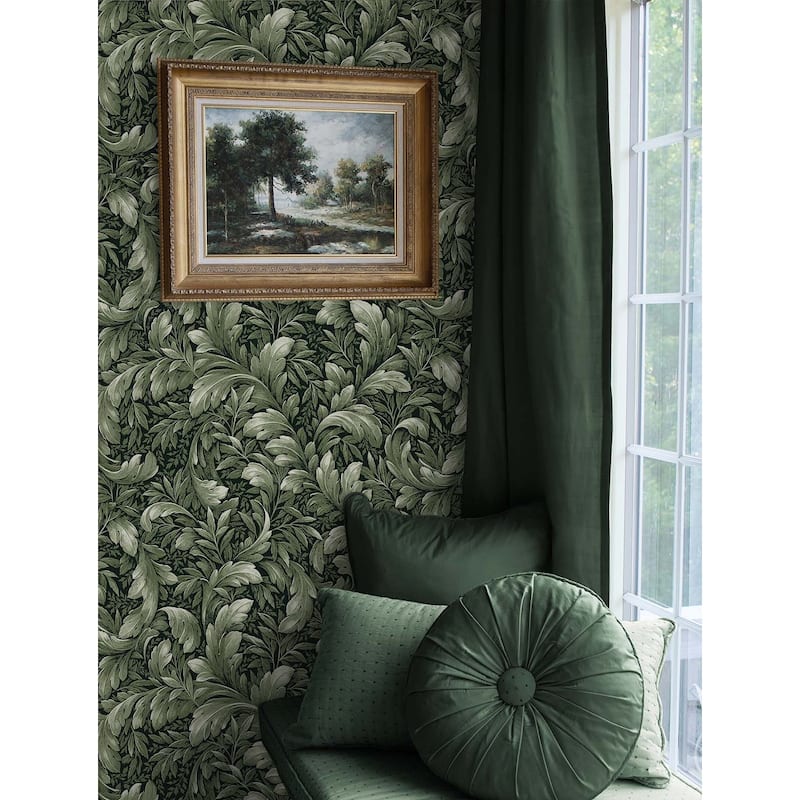 NextWall Acanthus Trail Peel and Stick Wallpaper