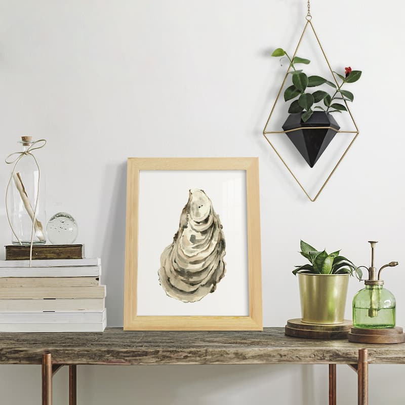 Neutral Oyster Study I -Framed Print w/glass-Cherry Red