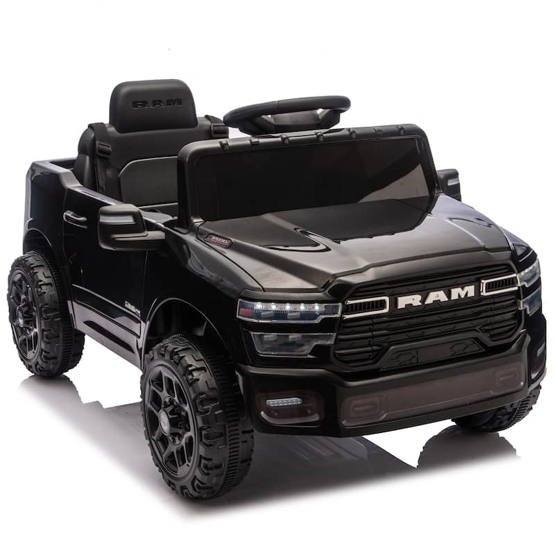 Licensed Dodge RAM 3500 12V Kids Ride On Truck, W/ Remote Control, 2WD & Rear Shock Suspension, LED Headlights