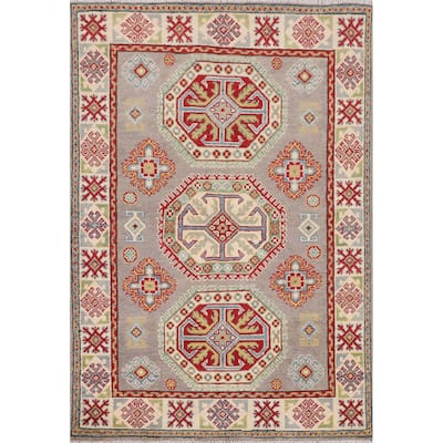 Kazak Foyer Rug Handmade Wool Carpet - 3'5" x 5'0"