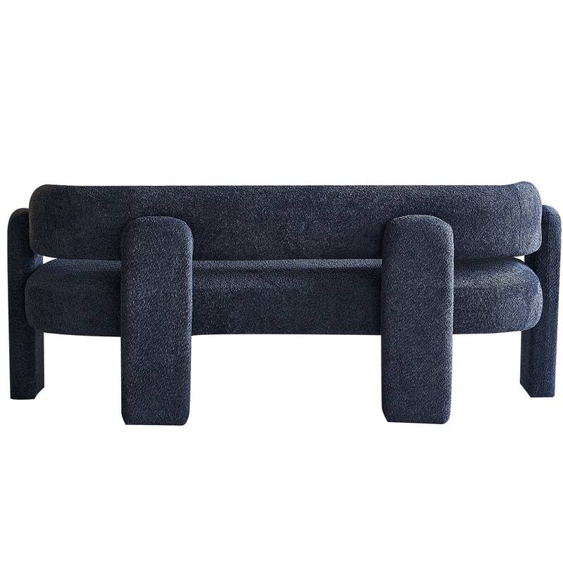 Boucle Upholstery Modern Sofa with Solid Wood Frame and Legs