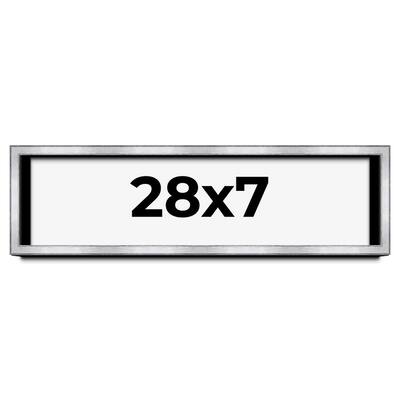 28x7 Shadow Box Frame Silver | 1.375 Inches Deep Real Wood