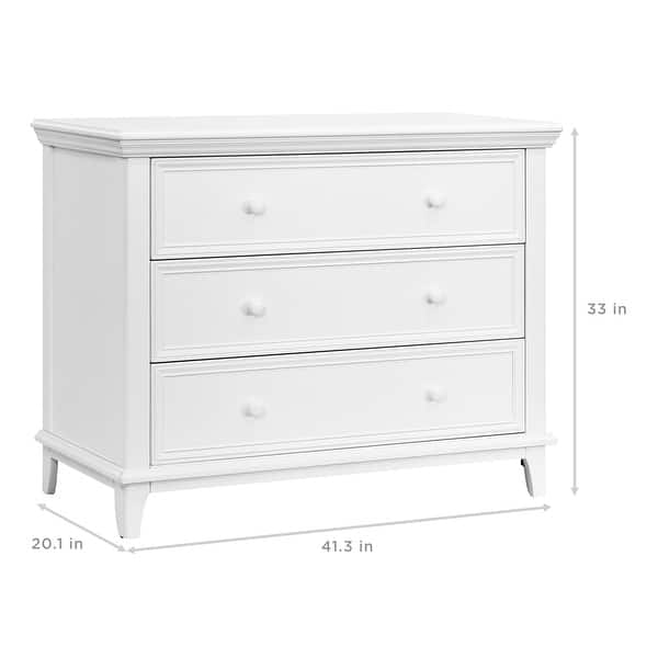 dimension image slide 1 of 2, Contours 3-drawer Transitional Dresser