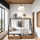 preview thumbnail 1 of 9, Full Size Metal Platform Bed with Clothes Rack and 2 Drawers