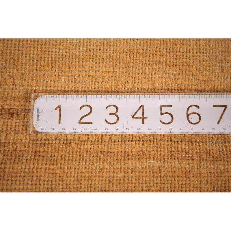 Orange Modern Gabbeh Oriental Area Rug Solid Handmade Wool Carpet - 5'4" x 7'9"