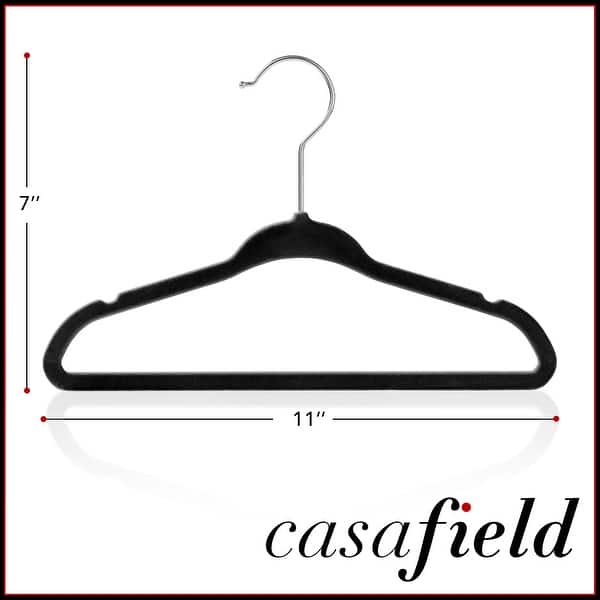 dimension image slide 3 of 9, 50 Velvet 11" Baby Hangers by Casafield