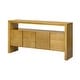 preview thumbnail 9 of 23, 60" 4-Door Sideboard, Modern Minimalist Solid Wood Veneer Sideboard with Open Shelf